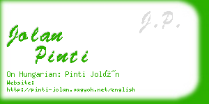 jolan pinti business card